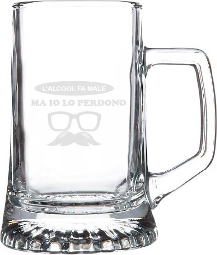 L'alcool fa male, ma io lo perdono - Boccale Birra
