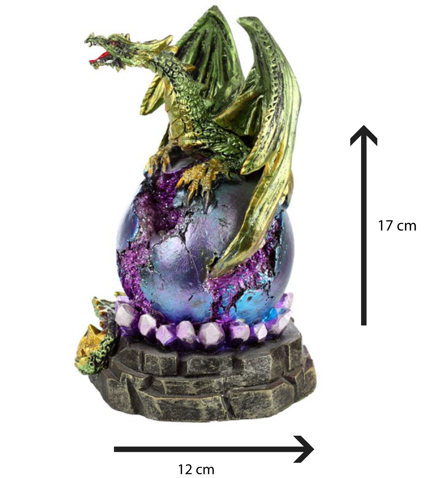Drago verde della leggenda oscura con led